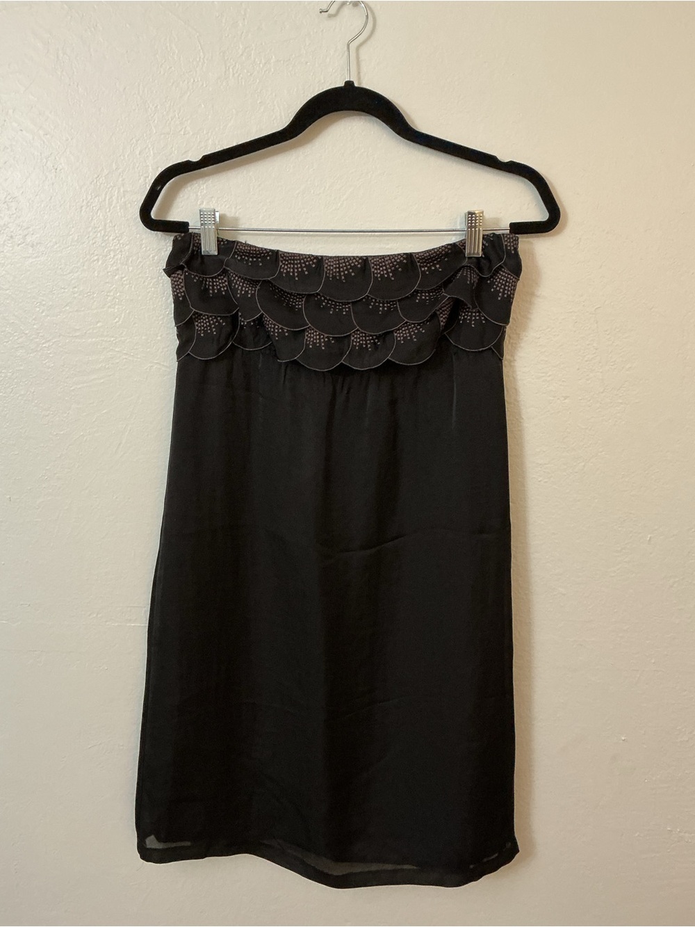 Twelfth Street by Cynthia Vincent Black Strapless Scalloped Bodice Dress
